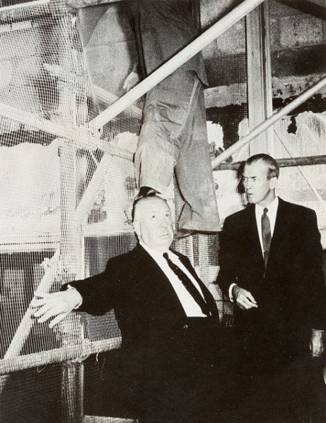 Vertigo (Sueurs Froides), 1958. De Alfred Hitchcock, avec James Stewart. Trois épreuves d'exploitation d'époque. 20 x 25,5 cm.