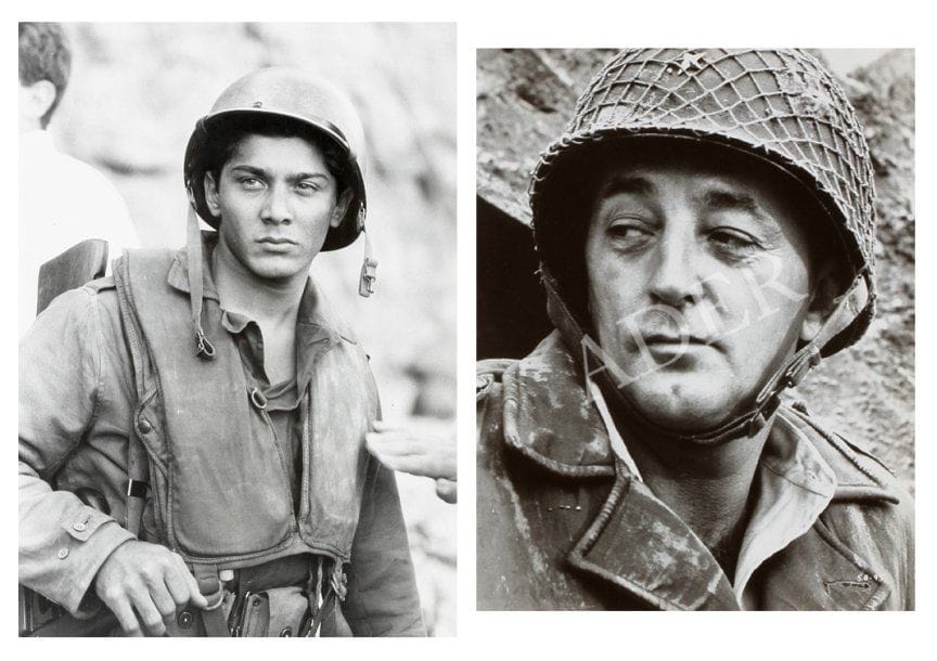 The longest day (Le jour le plus long), 1962. De Darryl F. Zanuck, avec Robert Mitchum, Irina Demick, Curd Jurgens, Henry Fonda, Mel Ferrer, Bourvil, Peter Lawford, Christian Marquand. 26 épreuves argentiques et d'exploitation d'époque. Formats : 24 x 18 et 25,5 x 20,5 cm.