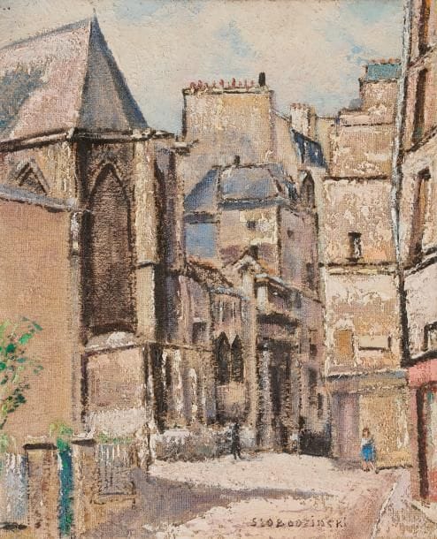 Georges SLOBODZINSKI (1896-1967)
Chevet d'église
Huile sur toile.
Signée en bas vers la droite.
41,2x33cm à vue.


Георгий Николаевич СЛОБОДЗИНСКИЙ (1896 - 1967)
Абсида церкви
Холст, масло.
Подпись внизу с правой стороны.
41,2 х 33 см