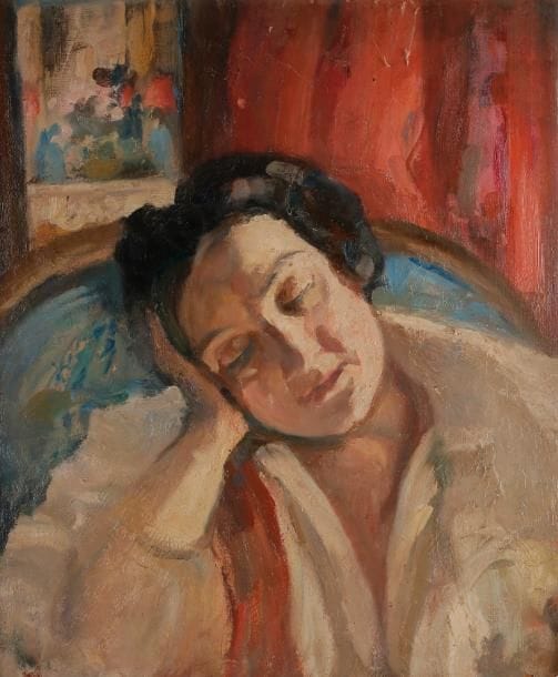 Nikolaï Dmitrievitch MILLIOTI (1874-1862)
Portrait de femme assoupie
Portrait d'homme (au dos)
Huile sur carton.
Non signée.
61x50cm


Николай Дмитриевич МИЛИОТИ (МИЛЛИОТИ) (1874 - 1862)
Портрет спящей женщины
Мужской портрет (на обороте)
Картон, масло.
Без подписи.
61 х 50 см