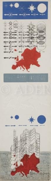 Constantin XENAKIS [grec] (né en 1931)
Europe
Gravure au carborundum.
Signée en bas à droite.
Tirage à 50 exemplaires.
98 x 28 cm