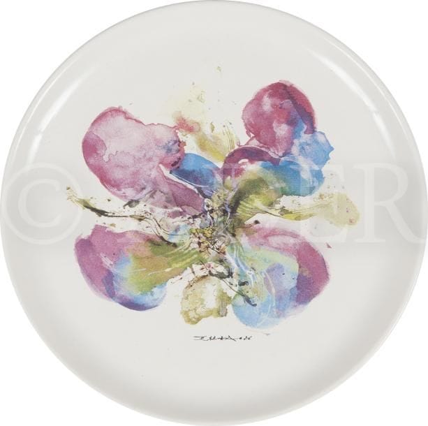 ZAO WOU KI (1921-2013)
Orchidée
Céramique.
Assiette ronde.
Signée dans la composition.
Diamètre : 24,5 cm