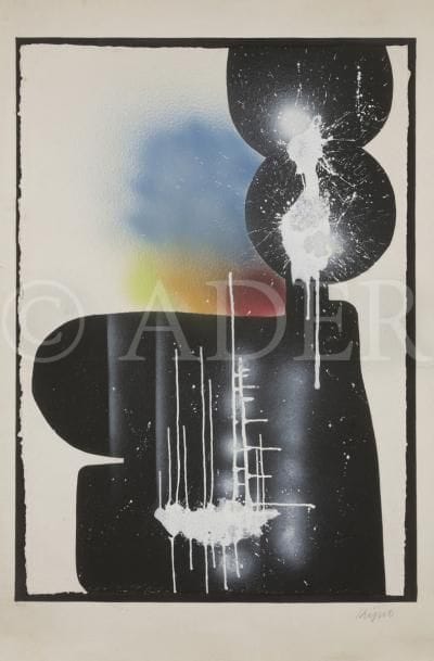 Ladislas KIJNO (1921-2012)
Grand bleu
Gravure au carborundum. Rehauts de peinture.
Signée en bas à droite.
Tirage à 75 exemplaires.
(Pliures et déchirures dans la marge).
110 x 74 cm