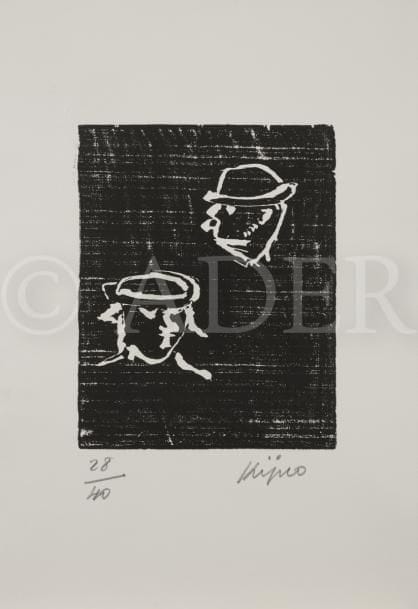 Ladislas KIJNO (1921-2012)
Portrait de Verlaine
Gravure au carborundum.
Signée en bas à droite.
Tirage à 40 exemplaires.
56 x 37 cm