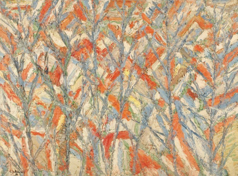 Claude JOUHANNEAU
Paysage aux arbres, 1967. Huile sur toile. Signée et datée en bas à gauche. 60 x 80 cm