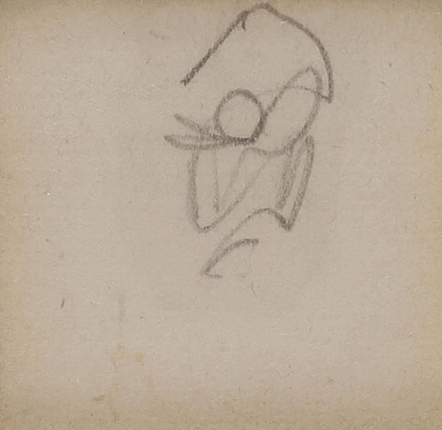 Édouard DETAILLE (1848-1912)
Fantassins au défilé. Premier Empire 
Deux études au crayon noir, avec cachet d’atelier. 
3 x 2 cm et 13 x 6 cm 