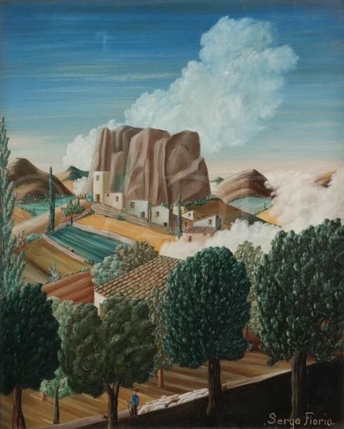 Serge FIORIO (1911-2011)
Paysage de la Rochette
Huile sur toile.
Signée en bas à droite.
Située et dédicacée au dos sur le châssis.
46 x 38 cm