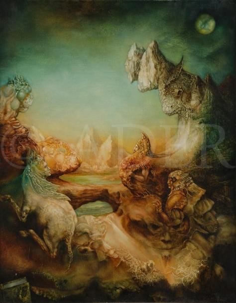 Jean-Marie GASTEUIL (né en 1951)
L’Exil des Magiciens
Huile sur toile.
Signée en bas à droite.
65 x 54 cm