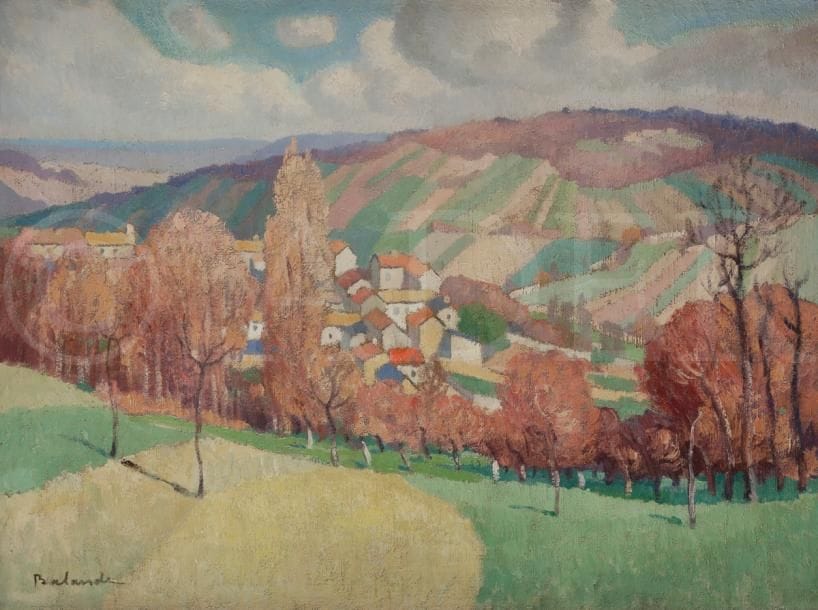 Gaston BALANDE (1880-1971)
Vue de village
Huile sur toile.
Signée en bas à gauche.
50 x 65 cm

L’œuvre figurera au Tome II du Catalogue Raisonné de l’œuvre de Gaston Balande actuellement en préparation par la Société des Amis de Gaston Balande.