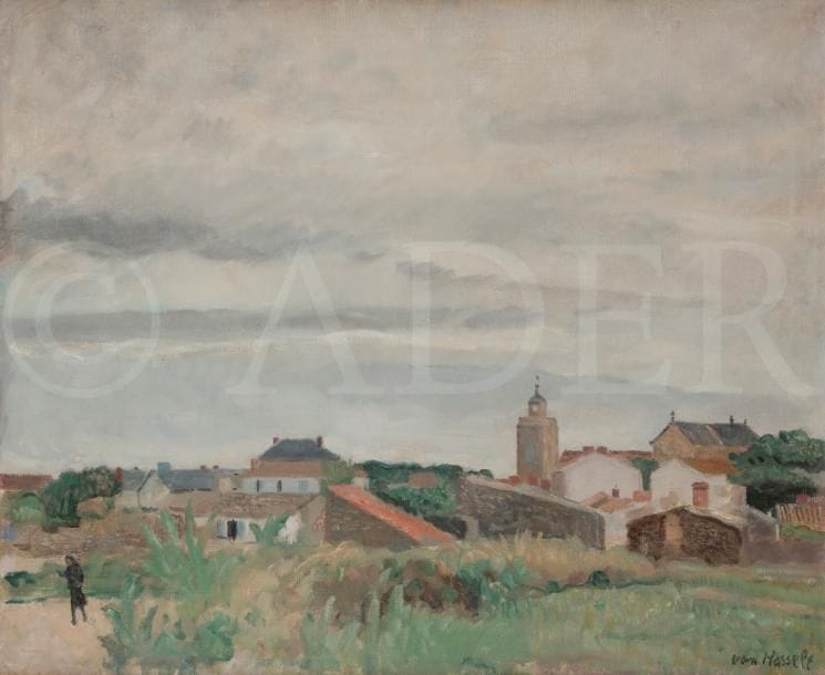 Willem VAN HASSELT (1882-1963)
L’Île d’Yeu, Port Joinville
Huile sur toile.
Signée en bas à droite.
54 x 65 cm