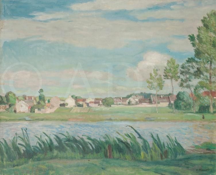 Willem VAN HASSELT (1882-1963)
Village en bord de Loire
Huile sur toile.
Signée en bas à droite.
60 x 73 cm