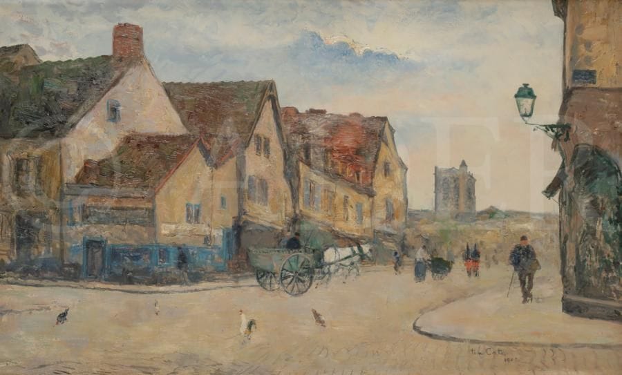 Siebe Johannes TEN CATE (1858-1908)
Rue de village, 1905
Huile sur toile.
Signée et datée en bas à droite.
51 x 86 cm