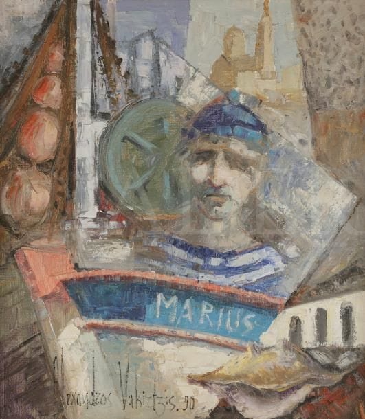 Alexandros VAKIRTZIS (né en 1952)
Marius, 1990
Huile sur toile.
Signée et datée en bas à gauche.
80 x 70 cm