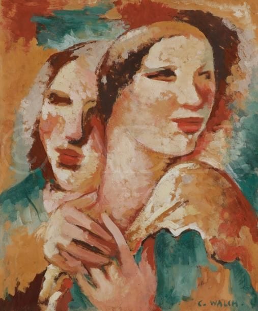 Charles WALCH (1896-1948)
Deux femmes
Huile sur papier.
Signée en bas à droite.
45 x 37 cm