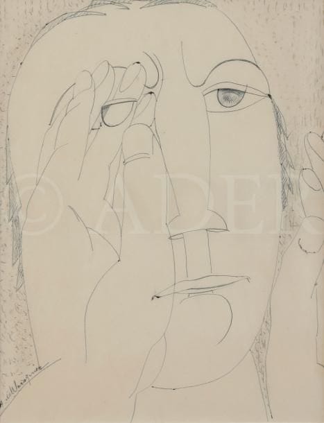 Henri de WAROQUIER (1881-1970)
Portrait d’homme
Encre bleue.
Signée en bas à gauche.
26 x 20.5 cm