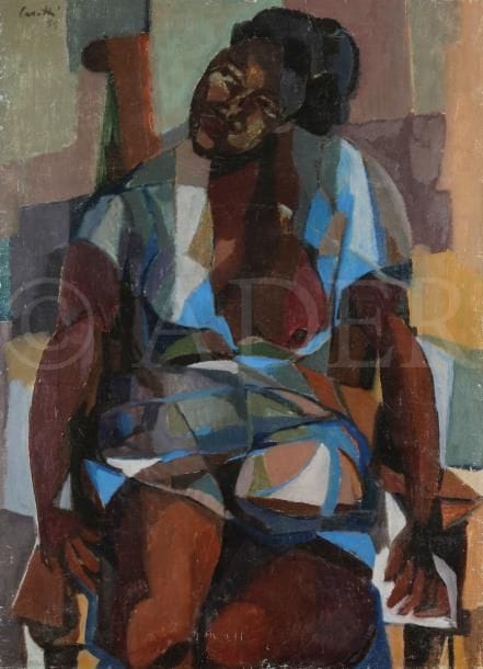 Umberto Maria CASOTTI
Femme assise, 1954
Huile sur toile.
Signée et datée en haut à gauche.
97 x 70 cm