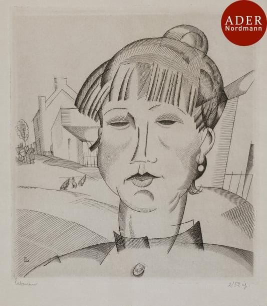 Jean-Émile Laboureur (1877-1943)
 Fille de ferme. 1923. Burin. 142 x 258. Laboureur 275. Belle épreuve sur vélin mince, du 1er tirage, numérotée et signée au crayon. Fine bande d’oxydation verticale en travers du sujet. Toutes marges. Tirage à 52 épreuves.