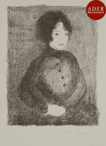 Marie Laurencin (1883-1956)
 Portrait de Madame Georges-Emmanuel Lang. 1923. Autographie. 135 x 175. Marchesseau 61. Très belle épreuve sur simili-japon fort, signée au crayon. Toutes marges. Tirage à 20 épreuves.