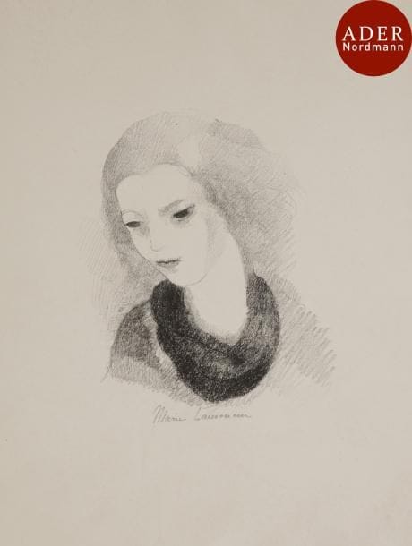 Marie Laurencin (1883-1956)
 Émilie. 1930. Lithographie. 160 x 185. Marchesseau 143. Très belle épreuve sur vélin, signée au crayon. Toutes marges.