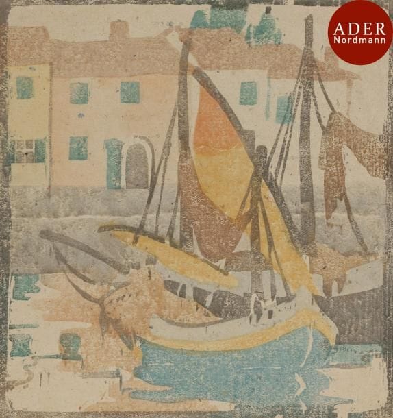 Ethel Mars (américaine, 1876-1959)
 Rimini. 1906. Bois gravé. 149 x 155. Impression en couleurs. Belle épreuve sur vélin mince chamois, rognée au sujet comme à l’ordinaire. Infime manque en tête. Timbre rouge de l’artiste au verso.

 Réf. : Mary Ryan Gallery, Très Complémentaires, The Art and Lives of Ethel Mars and Maud Hunt Squire, catalogue d’exposition, 2000, n° 24 et reproduit p. 13. 