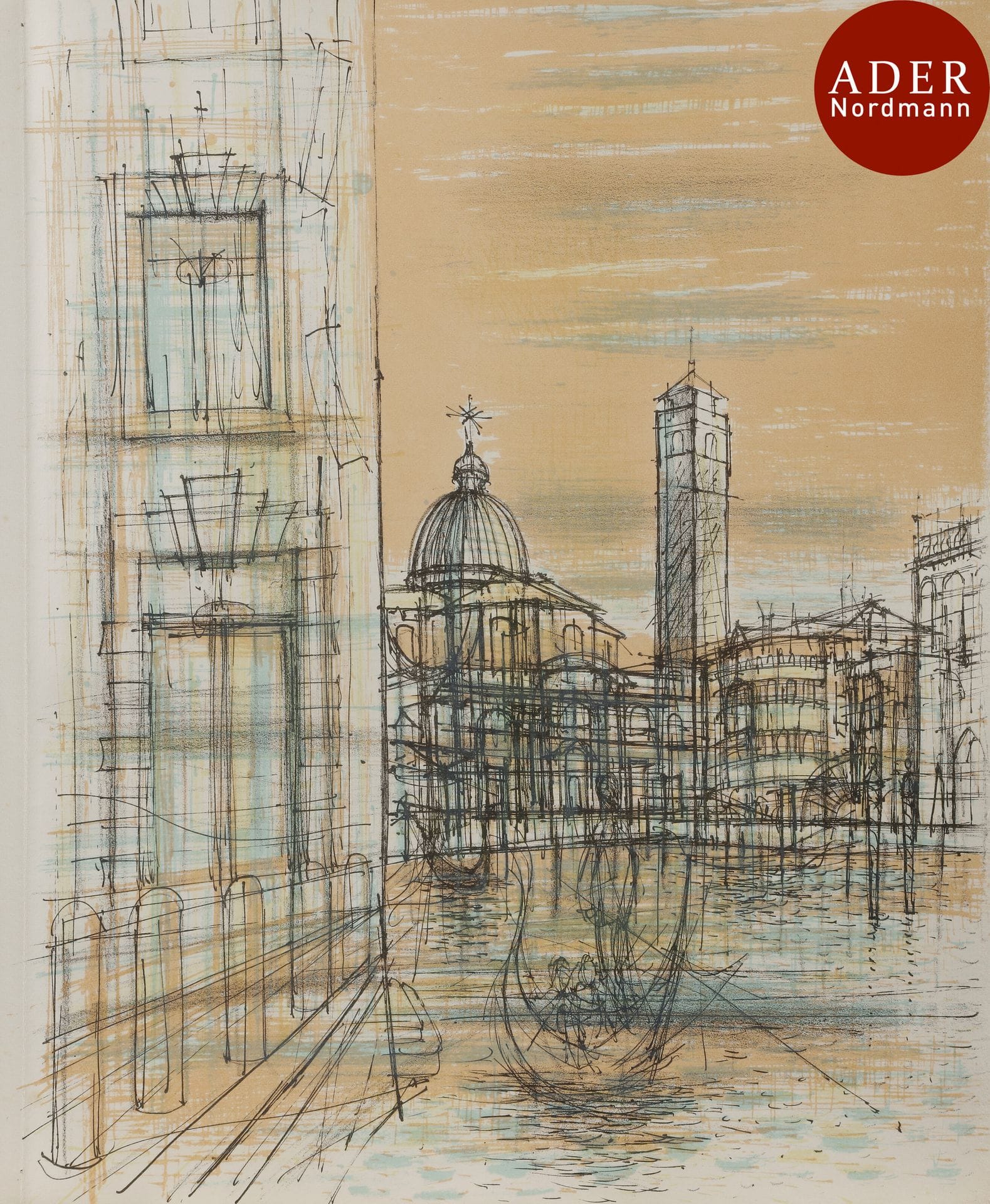 Jean Carzou (Karnik Zouloumian, dit) (1907-2000)
 Audiberti (Jean). Lagune hérissée, texte inédit. Paris, Société des Cent Une, 1958. Un vol. in-4 en ff., couv. illustrée à rabats, contenant 20 lithographies en couleurs de l’artiste dont 16 hors-texte. L’un des 101 exemplaires numérotés en chiffres romains, signé par l’artiste, la président et la vice-présidente de la société. Infimes rousseurs aux premiers feuillets vierges et au cartonnage. Tirage total à 145 ex.