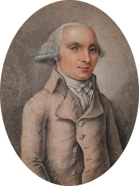 École FRANçAISE de la fin du XVIIIe siècle
Portrait d’homme russe
Crayon noir, sanguine et rehauts de gouache blanche.
15.5 x 12 cm de forme ovale