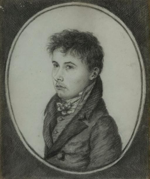 École FRANçAISE DU XIXe siècle
Portrait de jeune homme en buste.
Pierre noire et estompe.
Dessiné en ovale.
20 x 17.5 cm
