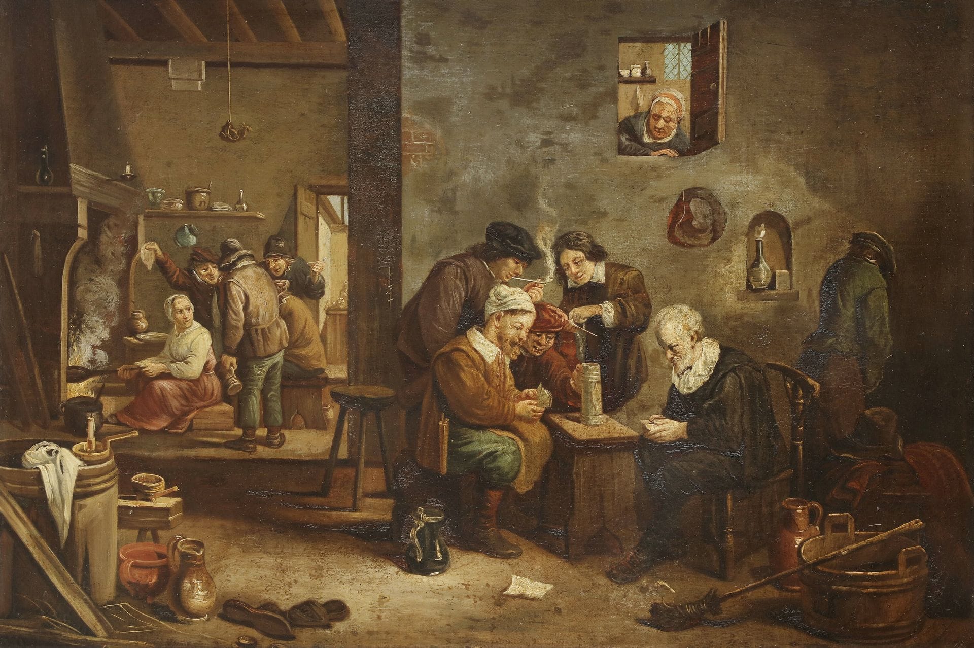 Dans le goût de David TENIERS
L’intérieur d’auberge
Toile
35 x 53 cm
Restaurations anciennes
