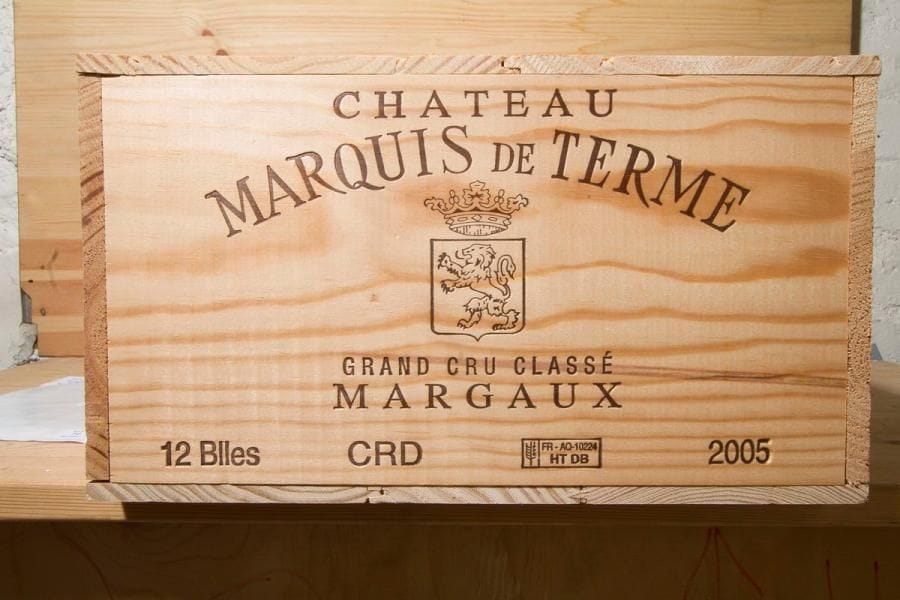 12 B, CHÂTEAU MARQUIS DE TERME (Caisse Bois), GCC4 Margaux, 2005.