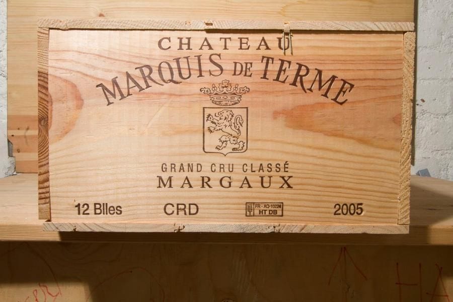 12 B, CHÂTEAU MARQUIS DE TERME (Caisse Bois), GCC4 Margaux, 2005.