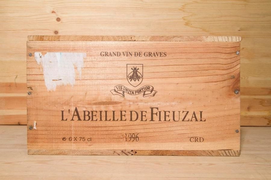 6 B, L'ABEILLE DE FIEUZAL Rouge (Caisse Bois), Pessac-Léognan, 1996.