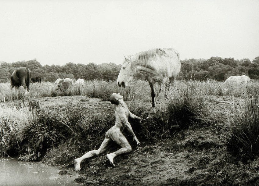 Oleg Kulik (né en 1961)
Horses of Bretagne. 1998. Epreuve argentique d'époque, numérotée 1/6. 30 x 40 cm. Cadre. Un certificat d'authenticité signé par l'artiste sera remis à l'acquéreur.