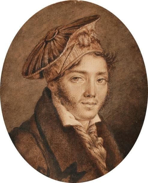 Portrait de jeune homme au béret (un artiste ?)
Miniature à l’encre et lavis d’encre sur papier, ovale.
XIXe siècle.
11,7 x 9,7 cm
Sans cadre