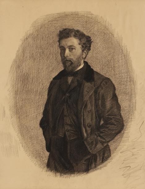 École FRANCAISE vers 1800
Portrait d’homme
Fusain, estompe
59,5 x 46,5 cm
Daté de « 1860 » en bas à droite