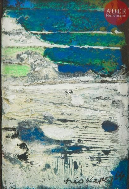 Théo KERG [luxembourgeois] (1909-1993)
Souvenir de voyage, 1954
Technique mixte sur carton.
Signée et datée en bas à droite.
16.5 x 11.5 cm