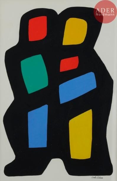 Émile LAHNER (1893-1980)
Couple
Gouache.
Porte le timbre de la signature en bas à droite.
59 x 49 cm