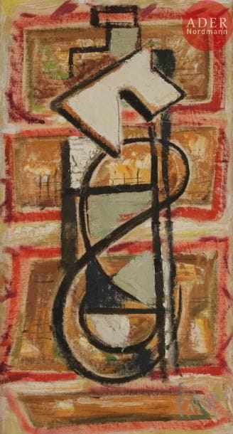 Louis LATAPIE (1891-1972)
Le Spiromètre, vers 1960
Huile sur carton toilé.
Signée en bas à droite.
61 x 33 cm
Provenance : 
- Atelier de l’artiste (cachet au dos).
- Vente Maîtres Laurin Guilloux, 18 juin 1979, Paris, n°217.
- Vente Tajan, 27 janvier 2011, n°112.
Exposition : 
Louis Latapie, Grande Synthèse, 1950-1970, Galerie Bernard-Davignon, Paris, 17 septembre-20 octobre 1987 (étiquette au dos).