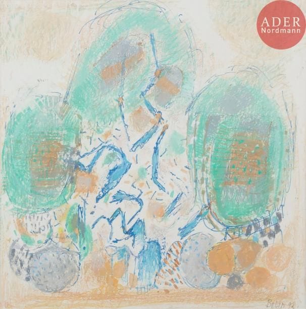 Gustav BOLIN [franco-suédois] (1920-1999)
Paysage, 1992
Pastel gras.
Signée et datée en bas à droite.
47 x 45 cm