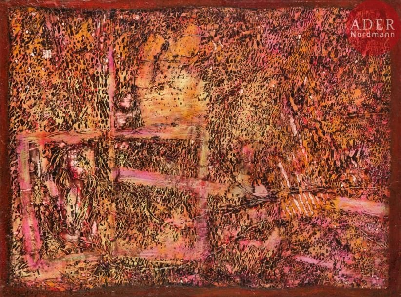 Jean-Pierre LE BOUL’CH (1940-2001)
Peaux de peinture, 1988-90
Acrylique et collage sur toile.
Signée et datée en bas à gauche.
Signée, datée et titrée au dos.
97 x 130 cm