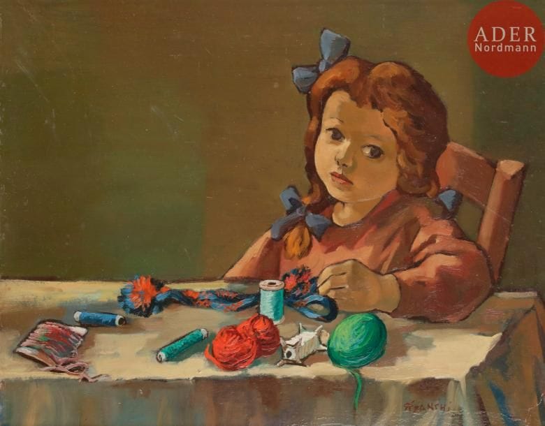 René FRANCHI (1912-?)
Fillette à sa couture
Huile sur carton.
Signée en bas à droite.
44 x 55 cm
