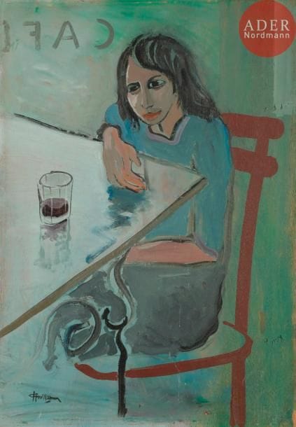 GUILLAUME (XXe siècle)
Jeune fille au café - Montagne
Huile sur panneau double face.
Signée en bas à gauche.
56 x 38.5 cm