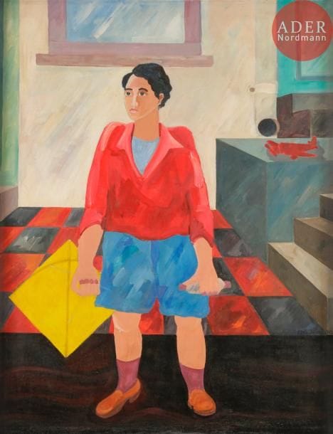 Alain JOFRE (XXe siècle)
Fille au cerf volant, 1990
Huile sur toile.
Signée et datée sur la droite.
120 x 94 cm