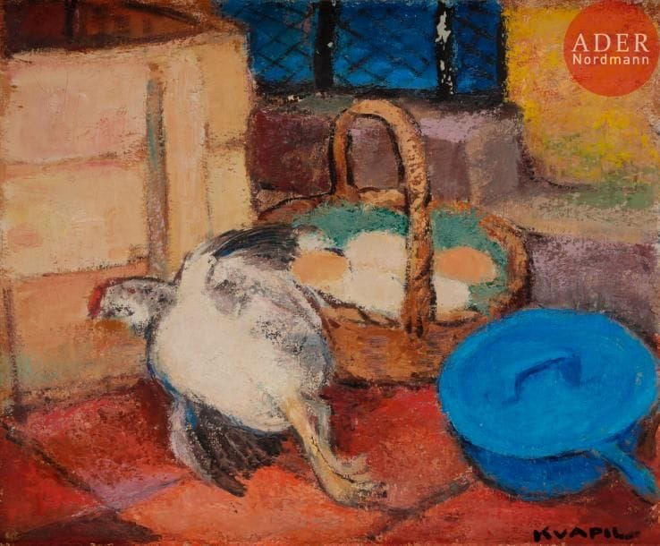 Charles KVAPIL (1884-1958)
Nature morte
Huile sur toile.
Signée en bas à droite.
(Petits manques).
46 x 55 cm