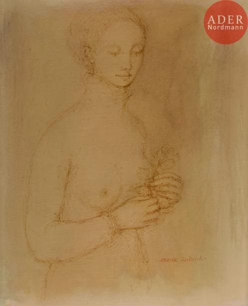 Marek RUDNICKI (1927-2004)
Femme nue à la fleur
Encre.
Signée en bas à droite.
39.5 x 32.5 cm