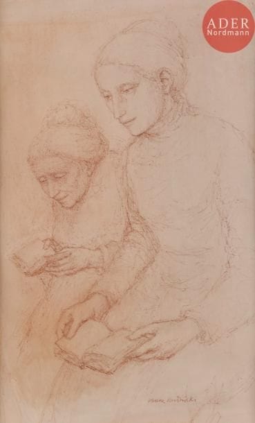 Marek RUDNICKI (1927-2004)
Deux femmes lisant
Encre.
Signée en bas à droite.
47.5 x 28.5 cm