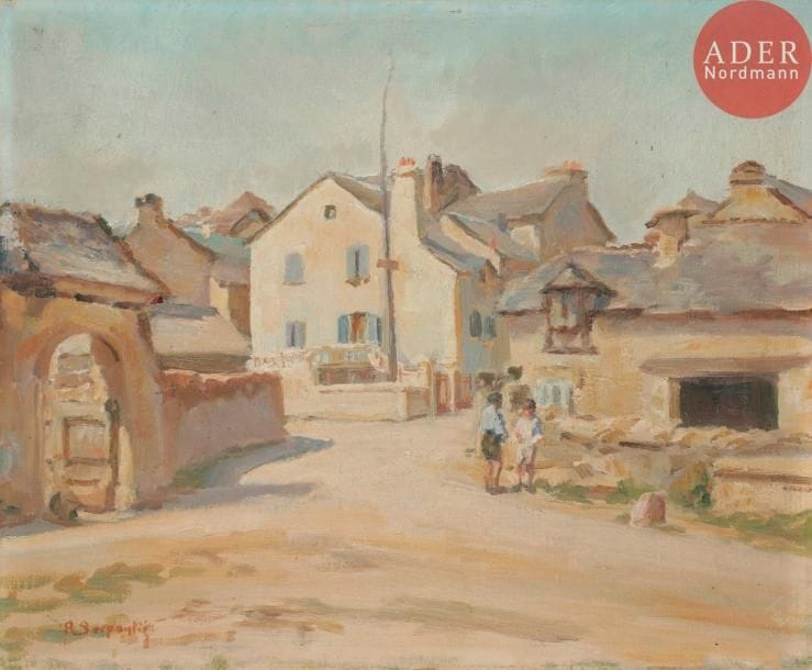Roger SERPANTIE (1891-1974)
Village animé
Huile sur toile.
Signée en bas à gauche.
38 x 46 cm
