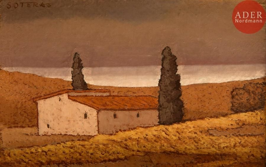 Jorge SOTERAS [espagnol] (1917-1990)
Paysage au mas
Huile sur toile.
Signée en haut à gauche.
Signée au dos.
16 x 24 cm