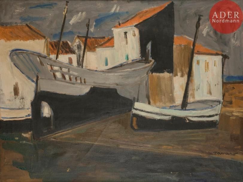 Albert ZAVARO (né en 1925)
Port
Huile sur toile.
Signée en bas à droite.
73 x 92 cm