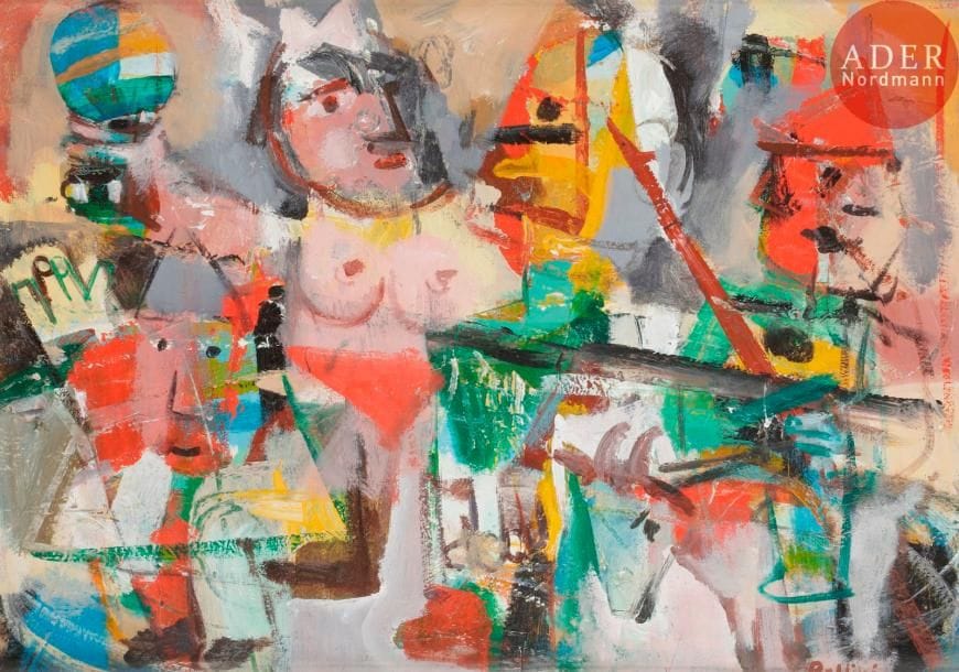 Gilles BALLINI (né en 1946)
Personnages
Huile sur toile.
Signée en bas à droite.
65 x 46 cm