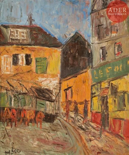 Roland DUBUC (1924-1998)
Petite Place à Montmartre
Huile sur isorel.
Signée en bas à gauche.
65 x 54 cm